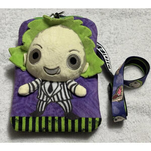 Beetlejuice Plush Lanyard ID Passport Pocket || pre-owned
